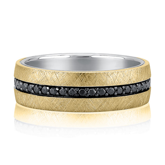 A. Jaffe Men's Natural Diamond Band in 14 Karat Yellow Gold with 0.66ctw Round Diamonds