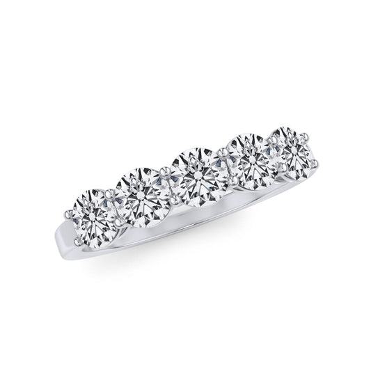 ReMARKable Designs Natural Diamond Band in Platinum White with 1.04ctw Round Diamonds, Clarity: VS1-VS2, Color: F/G