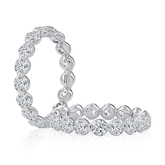 A. Jaffe Natural Diamond Eternity Wedding Band in 14 Karat White Gold with 2.40ctw G SI1-SI2 Round Diamonds
