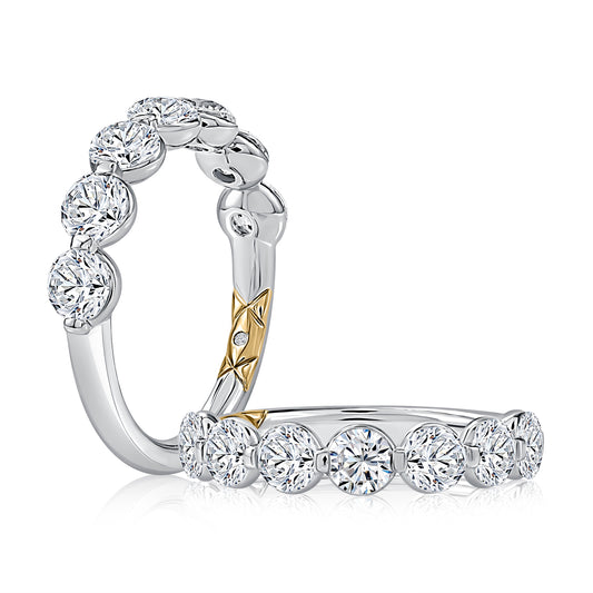 A. Jaffe Natural Diamond Band in 14 Karat White Gold with 2.31ctw G SI1-SI2 Round Diamonds