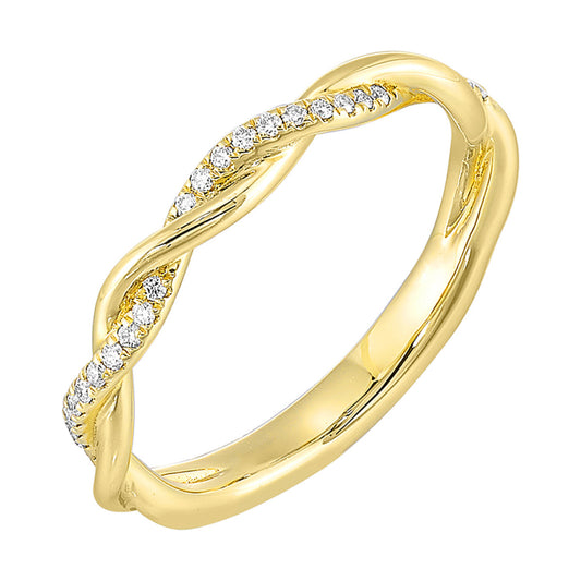ReMARKable Designs Diamond Accent Ladies Wedding Band in 14 Karat Yellow Gold with 0.10ctw Round Diamonds
