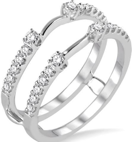 ReMARKable Designs Natural Diamond Enhancer Ladies Wedding Band in 14 Karat White Gold with 0.40ctw Round Diamonds, Clarity: SI2-I1, Color: G/H
