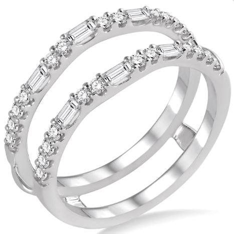 ReMARKable Designs Natural Diamond Enhancer Ladies Wedding Band in 14 Karat White Gold with 0.55ctw Various Shapes Diamonds, Clarity: SI2-I1, Color: G/H