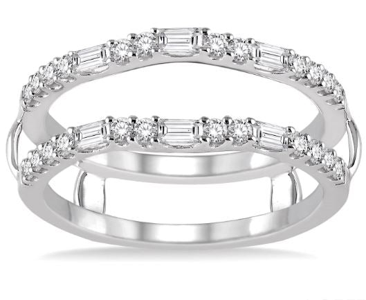 ReMARKable Designs Natural Diamond Enhancer Ladies Wedding Band in 14 Karat White Gold with 0.55ctw Various Shapes Diamonds, Clarity: SI2-I1, Color: G/H