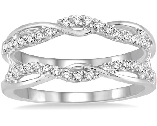 ReMARKable Designs Natural Diamond Enhancer Ladies Wedding Band in 14 Karat White Gold with 0.39ctw G/H SI2-I1 Round Diamonds
