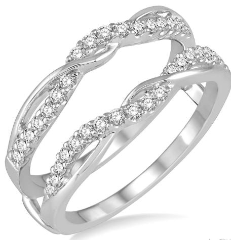 ReMARKable Designs Natural Diamond Enhancer Ladies Wedding Band in 14 Karat White Gold with 0.39ctw G/H SI2-I1 Round Diamonds