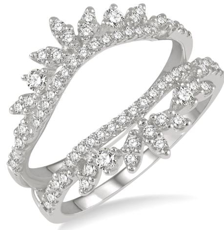 ReMARKable Designs Natural Diamond Enhancer Ladies Wedding Band in 14 Karat White Gold with 0.55ctw G/H SI2-I1 Round Diamonds