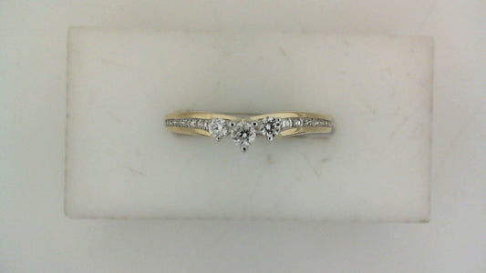 ReMARKable Designs Natural Diamond Contour Ladies Wedding Band in 14 Karat Yellow Gold with 0.25ctw Round Diamonds