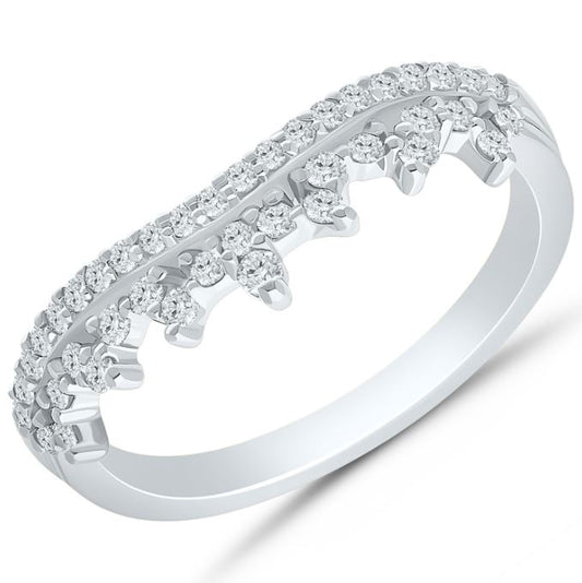 ReMARKable Designs Natural Diamond Contour Ladies Wedding Band in 14 Karat White Gold with 0.25ctw Round Diamonds