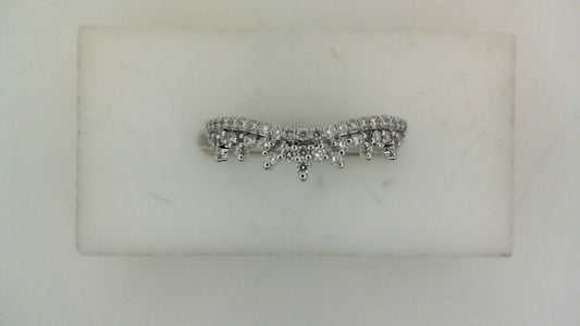 ReMARKable Designs Natural Diamond Contour Ladies Wedding Band in 14 Karat White Gold with 0.25ctw Round Diamonds