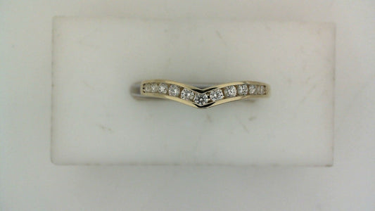 ReMARKable Designs Natural Diamond Contour Ladies Wedding Band in 14 Karat Yellow Gold with 0.25ctw Round Diamonds