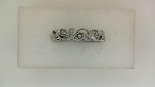 IRENA JEWELS Natural Diamond Band in 14 Karat White Gold with 0.13ctw Round Diamonds