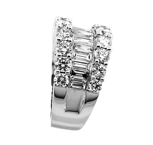 ReMARKable Designs Natural Diamond Ladies Wedding Band in 14 Karat White Gold with 1.96ctw Baguette Diamonds