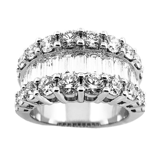 ReMARKable Designs Natural Diamond Ladies Wedding Band in 14 Karat White Gold with 1.96ctw Baguette Diamonds