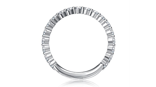 A. Jaffe Diamond Accent Natural Diamond Band in Platinum White with 0.57ctw G VS Round Diamonds
