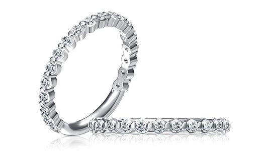 A. Jaffe Diamond Accent Natural Diamond Band in Platinum White with 0.57ctw G VS Round Diamonds