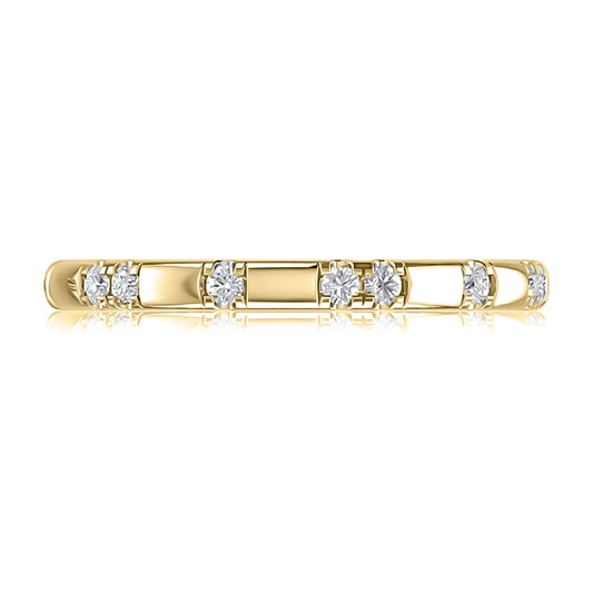 A. Jaffe Diamond Accent Natural Diamond Band in 14 Karat Yellow Gold with 0.16ctw Round Diamonds