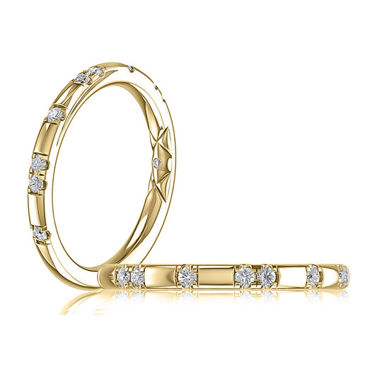 A. Jaffe Diamond Accent Natural Diamond Band in 14 Karat Yellow Gold with 0.16ctw Round Diamonds
