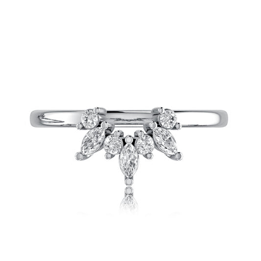 A. Jaffe Natural Diamond Enhancer Band in 14 Karat White Gold with 0.21ctw Marquise Diamonds