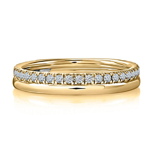 A. Jaffe Enhancer Natural Diamond Band in 14 Karat White Gold with 0.21ctw Marquise Diamonds