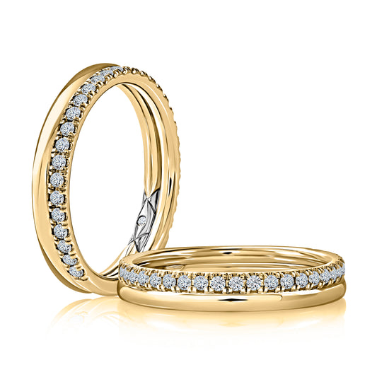 A. Jaffe Enhancer Natural Diamond Band in 14 Karat White Gold with 0.21ctw Marquise Diamonds