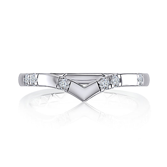 A. Jaffe Natural Diamond Band in 14 Karat White Gold with 0.13ctw G SI1-SI2 Round Diamonds