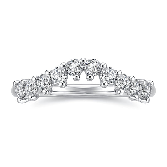 A. Jaffe Natural Diamond Ladies Wedding Band in 14 Karat White Gold with 0.13ctw G SI1-SI2 Round Diamonds