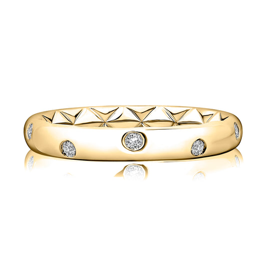 A. Jaffe Natural Diamond Band in 14 Karat Yellow Gold with 0.13ctw G SI1-SI2 Round Diamonds