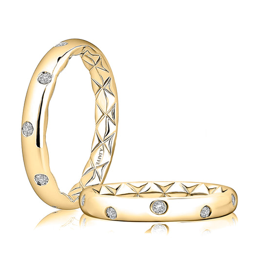 A. Jaffe Natural Diamond Band in 14 Karat Yellow Gold with 0.13ctw G SI1-SI2 Round Diamonds