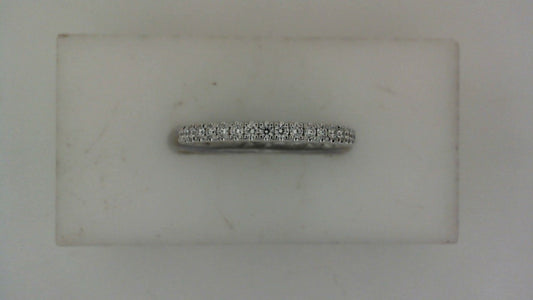 A. Jaffe Natural Diamond Ladies Wedding Band in 14 Karat White Gold with 0.33ctw Round Diamonds, Clarity: SI1-SI2, Color: G