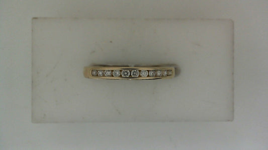 ReMARKable Designs Natural Diamond Band in 14 Karat Yellow Gold with 0.14ctw Round Diamonds, Size 7, 2.4mm Width