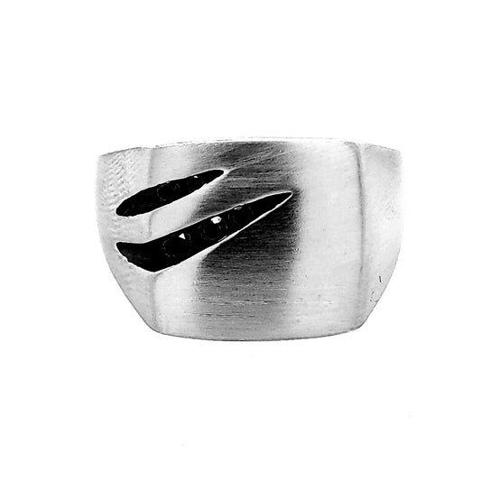ReMARKable Designs Men's Diamond Accent Fashion Ring in Sterling Silver White with 0.12ctw Round Diamonds, Size 10