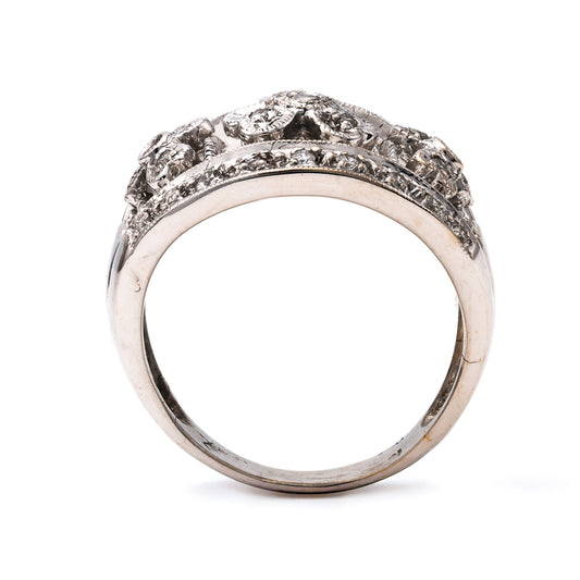 Marks Estate Dept 1 Natural Diamond Fashion Ring in 18 Karat White Gold with 0.45ctw Round Diamonds, Clarity: SI2, Color: H/I