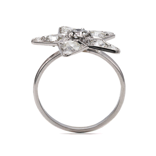 ReMARKable Estate M Estate Collection Natural Diamond Fashion Ring in 14 Karat Platinum White with 1.94ctw Old European Diamonds, Clarity: SI2-I1, Color: I/J