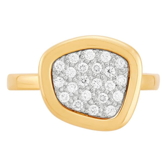ReMARKable Designs Natural Diamond Ring in 14 Karat Yellow Gold with 0.25ctw Round Diamonds, Ladies Size 7