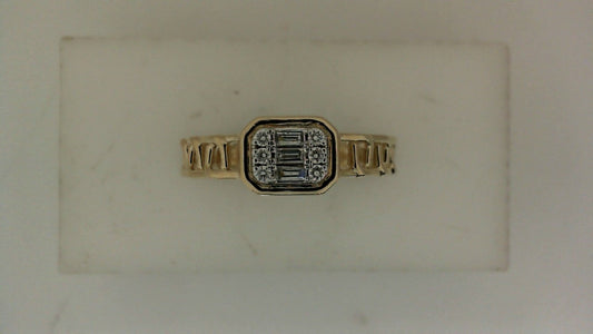 ReMARKable Designs Natural Diamond Fashion Ring in 14 Karat Yellow Gold with 0.14ctw Various Shapes Diamonds