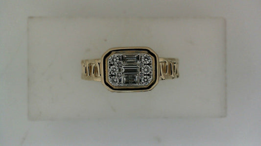 ReMARKable Designs ReMARKable Designs Natural Diamond Ring in 10 Karat White Gold with 0.10ctw Various Shapes Diamonds, Size 7