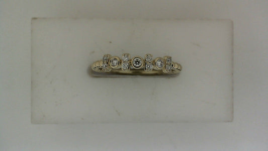 ReMARKable Designs Natural Diamond Stackable Fashion Ring in 10 Karat Yellow Gold with 0.12ctw Round Diamonds