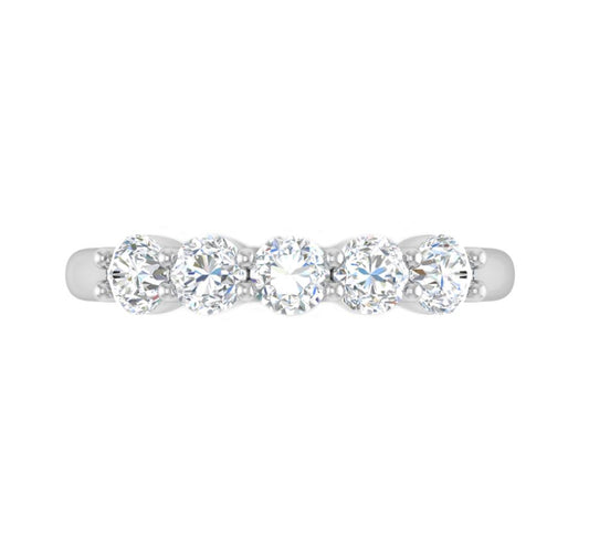 ReMARKable Designs Lab-Grown Diamond Ladies Wedding Band in 14 Karat White Gold with 1.96ctw of Round Lab-Grown Diamonds, Clarity: VS1, Color: F/G