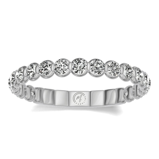 Lab-Grown Diamond Ladies Wedding Band in 14 Karat White with 0.37ctw E/F VS1 Round Lab Grown Diamonds