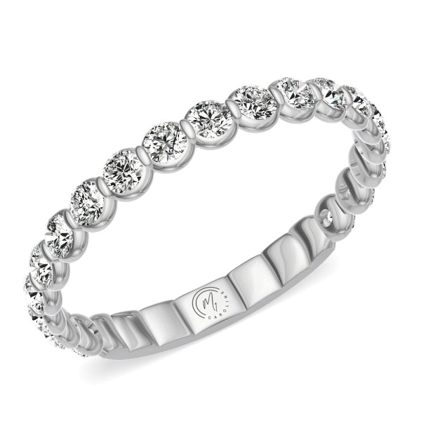 Lab-grown diamond white gold wedding band.