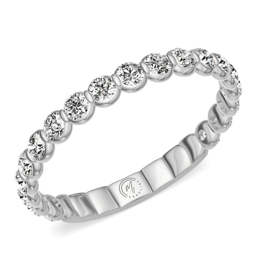 Lab-Grown Diamond Ladies Wedding Band in 14 Karat White with 0.37ctw E/F VS1 Round Lab Grown Diamonds