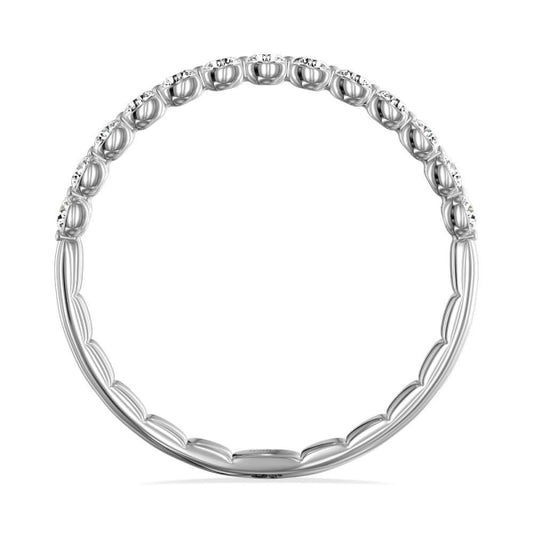 Lab-Grown Diamond Ladies Wedding Band in 14 Karat White with 0.27ctw E/F VS1 Round Lab Grown Diamonds