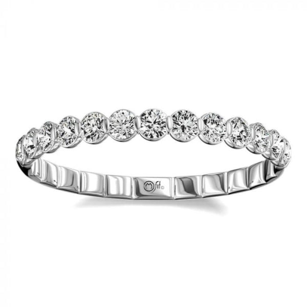 Lab-grown diamond wedding band, white gold.
