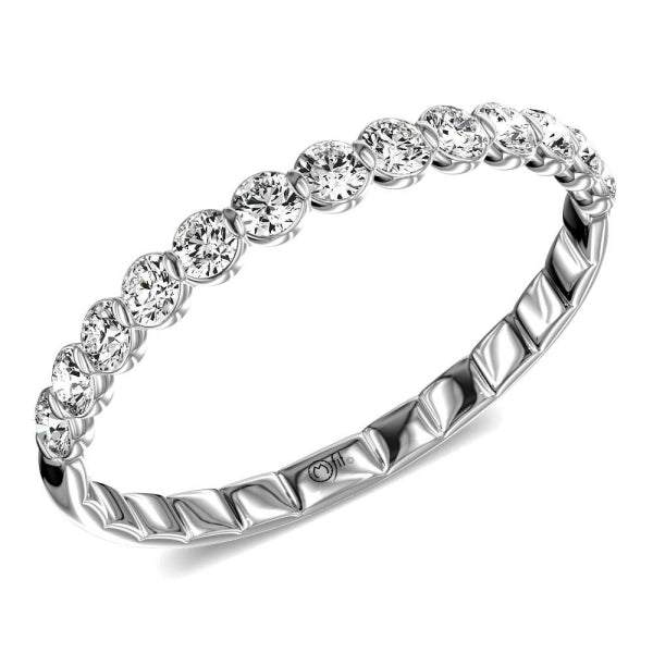 Lab-grown diamond white gold wedding band.