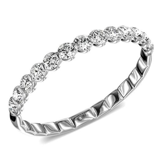 Lab-Grown Diamond Ladies Wedding Band in 14 Karat White with 0.27ctw E/F VS1 Round Lab Grown Diamonds