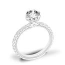 Tradition Collection Diamond Accent Vintage Mined Diamond Engagement Ring in 14 Karat White with 0.80ctw F/G VS2 Round Diamonds