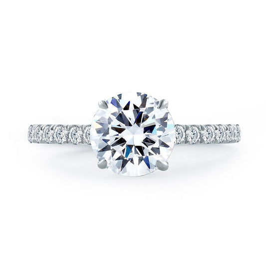 Diamond Accent Mined Diamond Engagement Ring in 18 Karat White with 0.41ctw G/H VS2 Round Diamonds