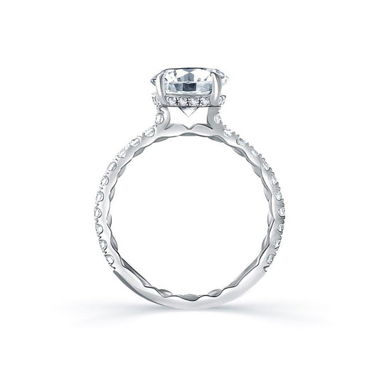 Diamond Accent Mined Diamond Engagement Ring in 18 Karat White with 0.41ctw G/H VS2 Round Diamonds