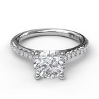 Diamond Accent Mined Diamond Engagement Ring in 14 Karat White with 0.31ctw G/H SI1 Round Diamond